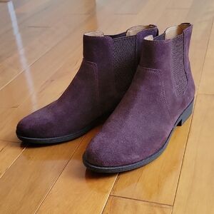 Vionic Alana Dark Purple Suede Booties